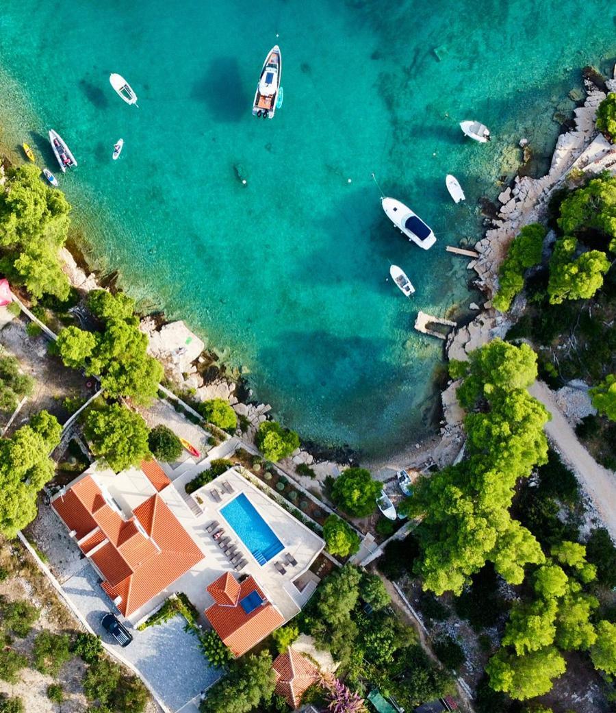 Luxury Villa Kate - In Lucice Bay With Turquoise Sea, Amazing Seaviews, And Heated Pool ミルナ エクステリア 写真